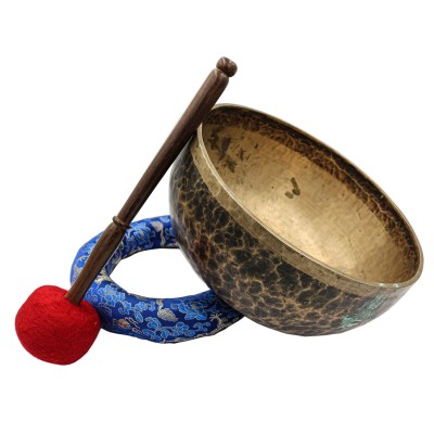 [old], Buddhist [real Antique] Hand Beaten [jambati] Singing Bowl, [select Accessories]