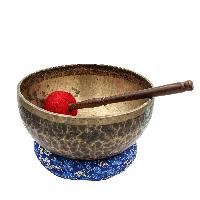 [old], Buddhist [real Antique] Hand Beaten [jambati] Singing Bowl, [select Accessories]