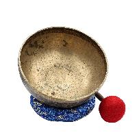 [old], Buddhist [real Antique] Hand Beaten [jambati] Singing Bowl, [select Accessories]