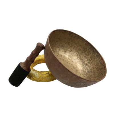 [old], Buddhist [real Antique] Hand Beaten [jambati] Singing Bowl, [select Accessories]