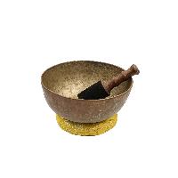 [old], Buddhist [real Antique] Hand Beaten [jambati] Singing Bowl, [select Accessories]