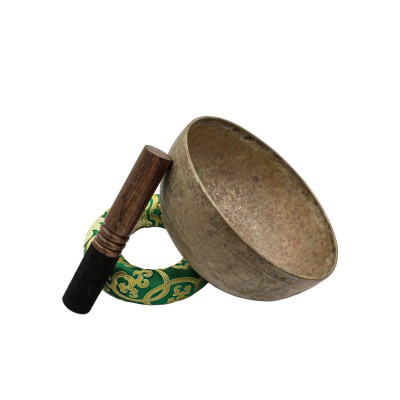 [old], Buddhist [real Antique] Hand Beaten [jambati] Singing Bowl, [select Accessories]