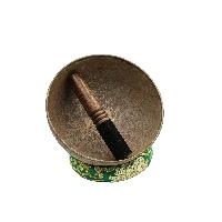[old], Buddhist [real Antique] Hand Beaten [jambati] Singing Bowl, [select Accessories]