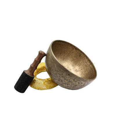 [old], Buddhist [real Antique] Hand Beaten [jambati] Singing Bowl, [select Accessories]