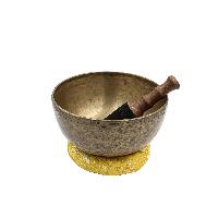 [old], Buddhist [real Antique] Hand Beaten [jambati] Singing Bowl, [select Accessories]