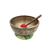 [old], Buddhist [real Antique] Hand Beaten [jambati] Singing Bowl, [select Accessories]