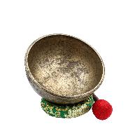 [old], Buddhist [real Antique] Hand Beaten [jambati] Singing Bowl, [select Accessories]