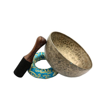 [old], Buddhist [real Antique] Hand Beaten [jambati] Singing Bowl, [select Accessories]