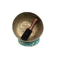 [old], Buddhist [real Antique] Hand Beaten [jambati] Singing Bowl, [select Accessories]