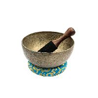 [old], Buddhist [real Antique] Hand Beaten [jambati] Singing Bowl, [select Accessories]