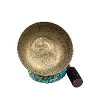[old], Buddhist [real Antique] Hand Beaten [jambati] Singing Bowl, [select Accessories]
