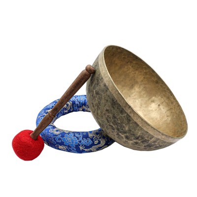 [old], Buddhist [real Antique] Hand Beaten [jambati] Singing Bowl, [select Accessories]