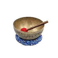 [old], Buddhist [real Antique] Hand Beaten [jambati] Singing Bowl, [select Accessories]