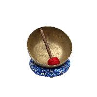 [old], Buddhist [real Antique] Hand Beaten [jambati] Singing Bowl, [select Accessories]