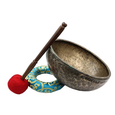 [old], Buddhist [real Antique] Hand Beaten [jambati] Singing Bowl, [select Accessories]