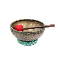 [old], Buddhist [real Antique] Hand Beaten [jambati] Singing Bowl, [select Accessories]