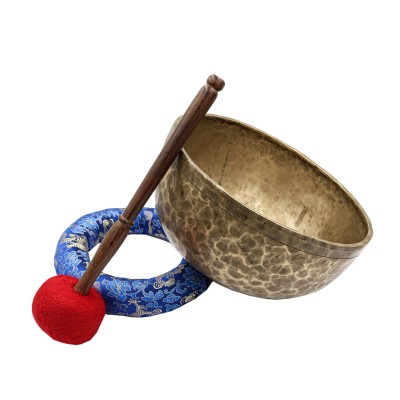 [old], Buddhist [real Antique] Hand Beaten [jambati] Singing Bowl, [select Accessories]