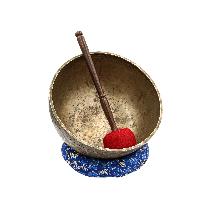 [old], Buddhist [real Antique] Hand Beaten [jambati] Singing Bowl, [select Accessories]