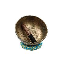 [old], Buddhist [real Antique] Hand Beaten [jambati] Singing Bowl, [select Accessories]