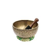 [old], Buddhist [real Antique] Hand Beaten [jambati] Singing Bowl, [select Accessories]