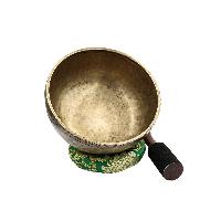 [old], Buddhist [real Antique] Hand Beaten [jambati] Singing Bowl, [select Accessories]