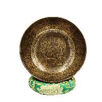 Buddhist Hand Beaten Jambati Singing Bowl, With Super Fine Etching Carving