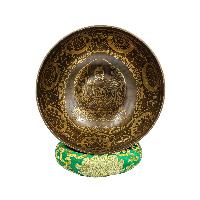 Buddhist Hand Beaten Jambati Singing Bowl, With Super Fine Etching Carving, [select Accessories]
