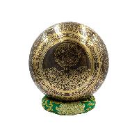 Buddhist Hand Beaten Jambati Singing Bowl, With Super Fine Etching Carving, [select Accessories]