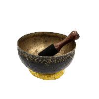 [old], Buddhist Hand Beaten Ultabati Singing Bowl, With Plain Design, [select Accessories]