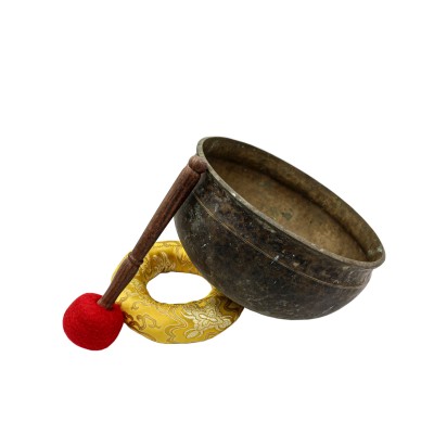 [old], Buddhist Hand Beaten Ultabati Singing Bowl, With Plain Design, [select Accessories]