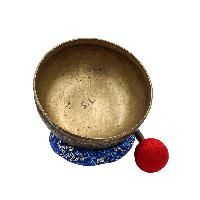 [super Quality], [old], Buddhist Hand Beaten Ultabati Singing Bowl, With Plain Design, [select Accessories]