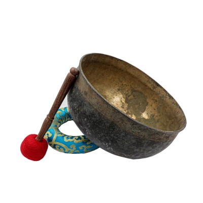 [super Quality], [old], Buddhist Hand Beaten Ultabati Singing Bowl, With Plain Design, [select Accessories]