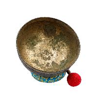 [super Quality], [old], Buddhist Hand Beaten Ultabati Singing Bowl, With Plain Design, [select Accessories]