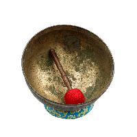 [super Quality], [old], Buddhist Hand Beaten Ultabati Singing Bowl, With Plain Design, [select Accessories]