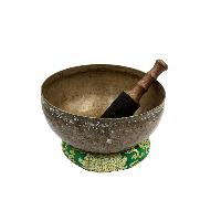 [old], Buddhist Hand Beaten Ultabati Singing Bowl, With Plain Design, [select Accessories]