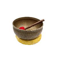 [super Quality], [old], Buddhist Hand Beaten Ultabati Singing Bowl, With Plain Design, [select Accessories]