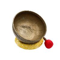 [super Quality], [old], Buddhist Hand Beaten Ultabati Singing Bowl, With Plain Design, [select Accessories]