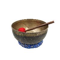 [super Quality], [old], Buddhist Hand Beaten Ultabati Singing Bowl, With Plain Design, [select Accessories]