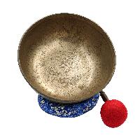 [super Quality], [old], Buddhist Hand Beaten Ultabati Singing Bowl, With Plain Design, [select Accessories]