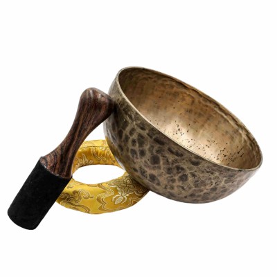 [old], Buddhist [real Antique] Hand Beaten [jambati] Singing Bowl, [select Accessories]