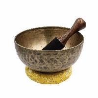 [old], Buddhist [real Antique] Hand Beaten [jambati] Singing Bowl, [select Accessories]