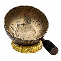 [old], Buddhist [real Antique] Hand Beaten [jambati] Singing Bowl, [select Accessories]