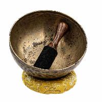 [old], Buddhist [real Antique] Hand Beaten [jambati] Singing Bowl, [select Accessories]