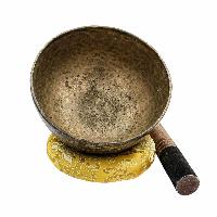 [old], Buddhist [real Antique] Hand Beaten [jambati] Singing Bowl, [select Accessories]