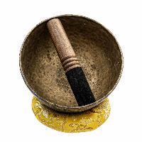 [old], Buddhist [real Antique] Hand Beaten [jambati] Singing Bowl, [select Accessories]
