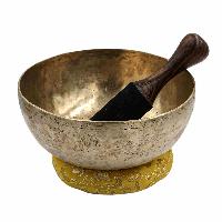 [old], Buddhist [real Antique] Hand Beaten [jambati] Singing Bowl, [select Accessories]