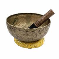[old], Buddhist [real Antique] Hand Beaten [jambati] Singing Bowl, [select Accessories]