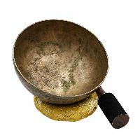 [old], Buddhist [real Antique] Hand Beaten [jambati] Singing Bowl, [select Accessories]