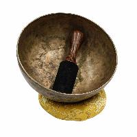 [old], Buddhist [real Antique] Hand Beaten [jambati] Singing Bowl, [select Accessories]
