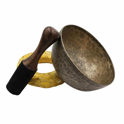 [old], Buddhist [real Antique] Hand Beaten [jambati] Singing Bowl, [select Accessories]